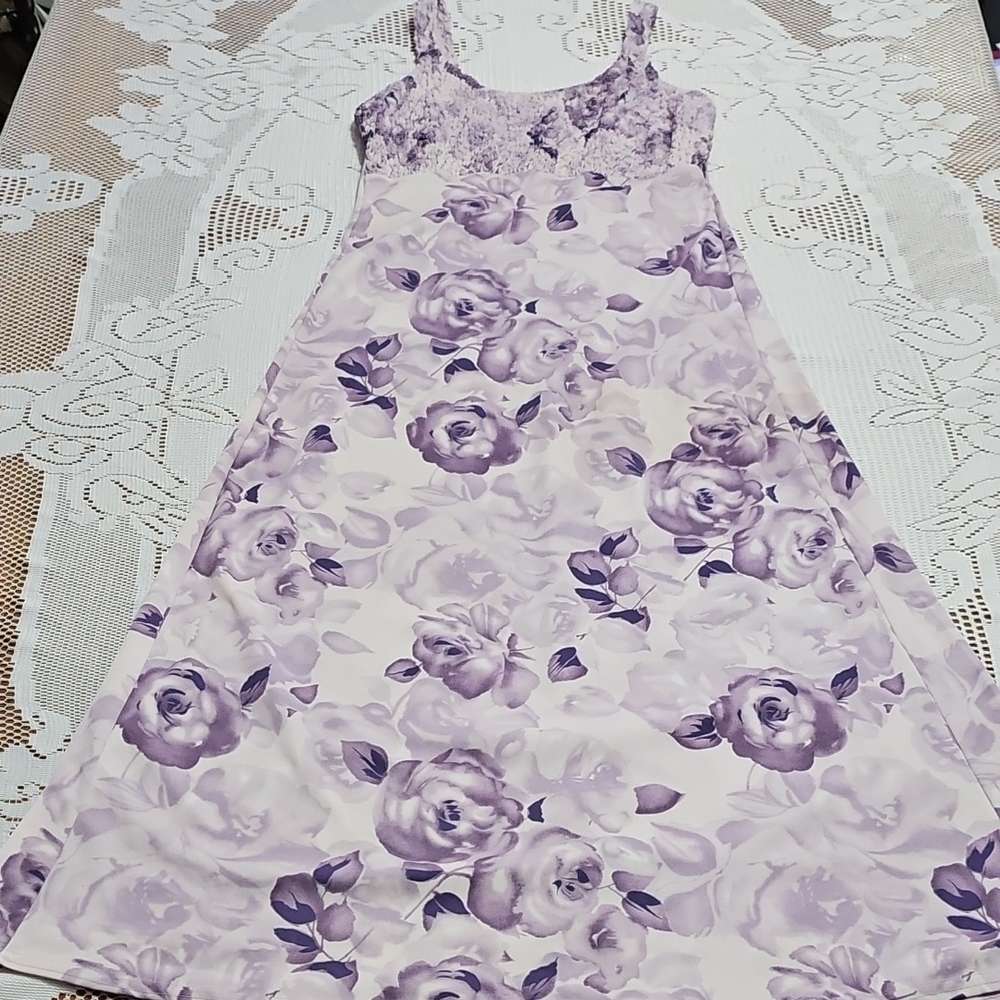 Floral Purple Sleeveless Dress - Picture 1 of 14